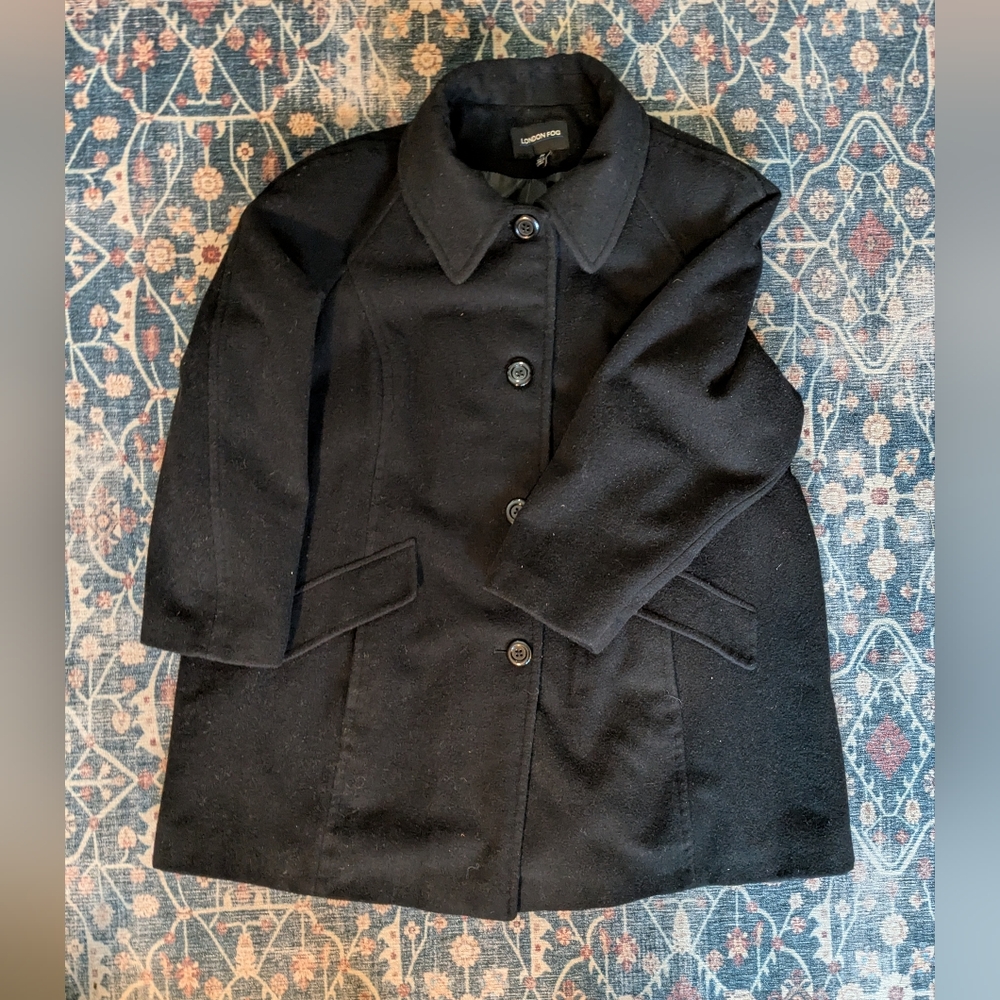 London Fog Black Wool Coat